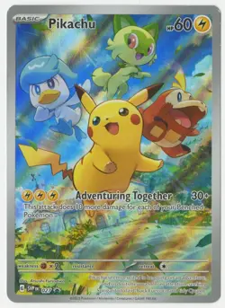 Pokemon - Pikachu (Scarlet & Violet SVP black star promo card - 027) - Image 1
