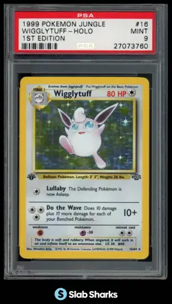 1999 POKEMON JUNGLE 1ST EDITION #16/64 WIGGLYTUFF HOLO PSA 9 - Image 1