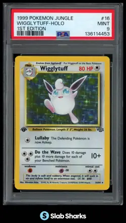 1999 POKEMON JUNGLE 1ST EDITION #16/64 WIGGLYTUFF HOLO PSA 9 - Image 1