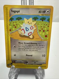 (Lot of 2) Togepi 114/147 Pokemon Card Aquapolis 2002 Regular Vintage LP & MP - Image 2