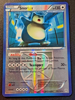 Snorlax 101/135 B&W Plasma Storm Pokemon Card Reverse Holo Foil Rare MP - Image 1