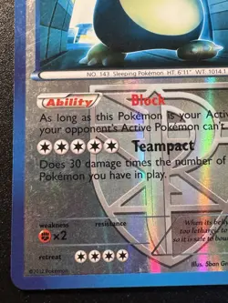 Snorlax 101/135 B&W Plasma Storm Pokemon Card Reverse Holo Foil Rare MP - Image 5