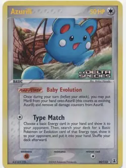 Pokemon Card - Azurill Delta Species 20/113 Rare Reverse Holo Stamped - Image 1