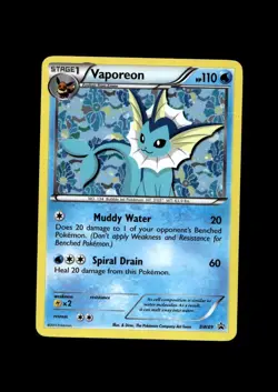 Pokemon Vaporeon TCG Black White Holo Promo Card BW89 MP - Image 1