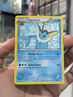Pokemon Card 2013 VAPOREON BW89 Rare Holo Black Star Promo Black & White NM - Image 2