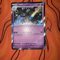 Houndstone 168/091 Baby Shiny Holo Pokemon Scarlet & Violet Paldean Fates NM - Image 1