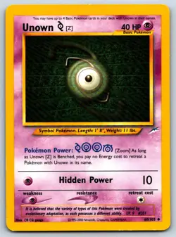 Unown [Z] - Neo Destiny 060/105 Vintage Pokemon Card LP - Image 1