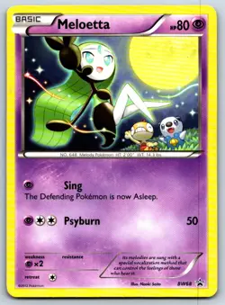 Meloetta - - Black and White Promos BW68 Vintage Pokemon Card LP - Image 1