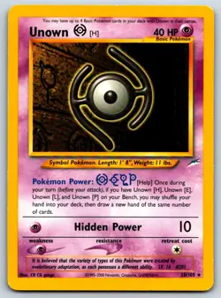 Unown [H] - Neo Destiny 028/105 Vintage Pokemon Card LP - Image 1