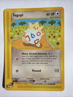 Togepi 114/147 Aquapolis NM/LP Regular Vintage Pokemon - Image 1