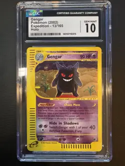 CGC 10 MINT Gengar 2002 Expedition 013/165 Holo SWIRL Pokemon Card - Image 1