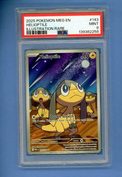 2025 POKEMON MEG EN-MEGA EVOLUTION ILLUSTRATION RARE #143 HELIOPTILE PSA 9 - Image 1