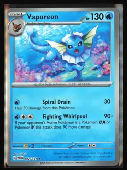 Vaporeon (Poke Ball Pattern) 022/131 SV: Prismatic Evolutions - Pokemon TCG - NM - Image 1