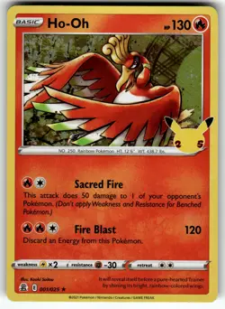 Ho-Oh 001/025 Celebrations NM Pokemon Card TCG - Image 1