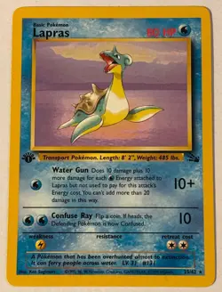 Pokemon 1st Edition Fossil Lapras Mint 25/62 Non-Holo Rare CCG Unplayed - Image 1