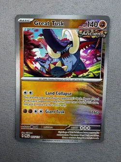 Great Tusk 055/131 Master Ball Reverse Holo SV Prismatic Evolutions Pokemon MINT - Image 2