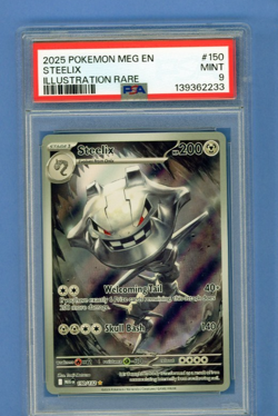 2025 POKEMON MEG EN-MEGA EVOLUTION ILLUSTRATION RARE #150 STEELIX PSA 9 - Image 1