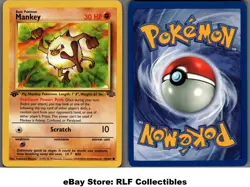 1999 Pokemon, Jungle, #55/64 Mankey, 1st Edition, Common - Image 1