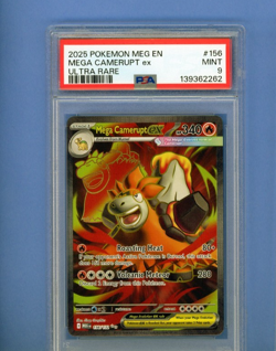 2025 POKEMON MEG EN-MEGA EVOLUTION ULTRA RARE #156 MEGA CAMERUPT EX PSA 9 - Image 1