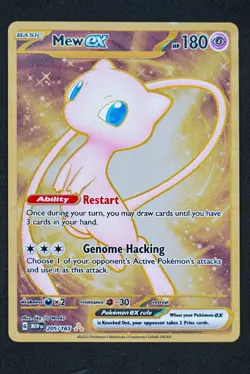 2023 Mew 205/165 Scarlet & Violet 151 Full Art Gold Hyper Rare Metal Pokemon - Image 1