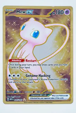 2023 Mew 205/165 Scarlet & Violet 151 Full Art Gold Hyper Rare Metal Pokemon - Image 3