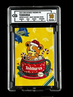 2024 Pokemon CG 10 Pristine TEDDIURSA Christmas Data TCG XMAS Holiday CGC PSA - Image 1