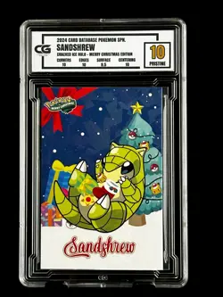 2024 Pokemon CG 10 Pristine SANDSHREW Christmas Data TCG XMAS Holiday CGC PSA 2 - Image 1