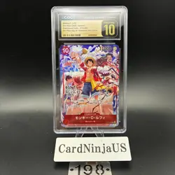 CGC PRISTINE 10 Monkey D Luffy ST10-006 Promo Full Art 198 ONE PIECE DAY 2024 - Image 1