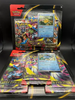 Pokemon TCG: Set of 2 Mega Evolution 3 Pack Blister Golduck & Psyduck SEALED - Image 1
