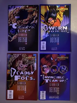 MARVEL OVER POWER CARD GAME #1 2 34-6 STARTER DECKS SET LOT OF 4 Excellent Cond - Image 1