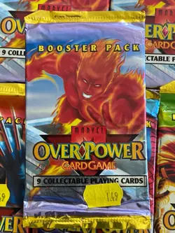 1995 Lot Of 6 Packs of Marvel Overpower Card Game Booster Packs - Factory Sealed - Image 3