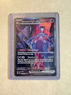 Pokemon TCG Destined Rivals Team Rocket's Mewtwo EX SIR 231/182 - Image 1