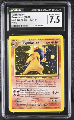 CGC 7.5 Typhlosion 2000 Neo Genesis 17/111 Holo SWIRL Pokemon Card - Image 1