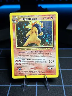 Pokemon TCG Typhlosion 17/111 Neo Genesis Holo - MP - Half SWIRL - Image 1