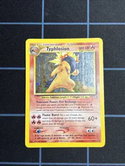Pokemon TCG Typhlosion 17/111 Neo Genesis Holo - MP - Half SWIRL - Image 3