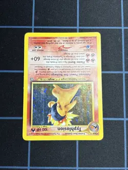 Pokemon TCG Typhlosion 17/111 Neo Genesis Holo - MP - Half SWIRL - Image 5