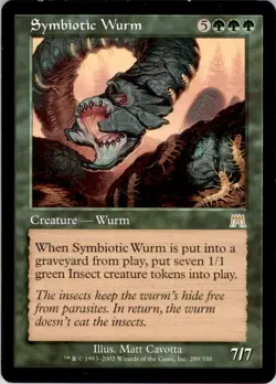 2002 Magic The Gathering Onslaught Symbiotic Wurm #289 Light Play - Image 1