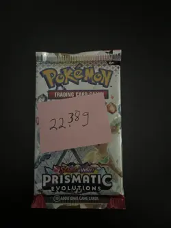 22.38g VERY HEAVY Prismatic Evolutions Pokemon Sealed Booster Pack New - Image 3