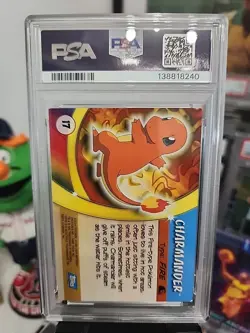 2004 Topps Pokemon Advanced Challenge #17 Charmander non foil PSA 6 EX-MT - Image 2