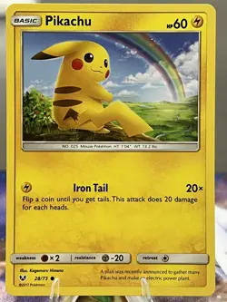 Pikachu 28/73 Pokemon Sun & Moon Shining Legends Common Non Holo NM - Image 1