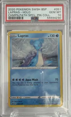 2020 POKEMON SWSH051 BSP CHAMPION'S PATH SPECIAL PIN COLLECTION Lapras-Holo - Image 1