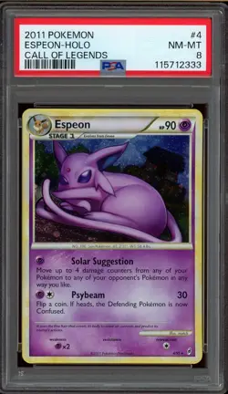 Pokemon PSA 8 Espeon 8/95 Heartgold & SoulSilver Call of Legends Holo Rare NM - Image 1