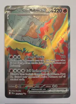 Team Rocket's Moltres 208/182 Destined Rivals Ultra Rare NM Pokemon TCG - Image 1