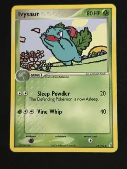 Ivysaur #34/100 - Pokemon TCG - EX Crystal Guardians - Uncommon - LP - Image 1