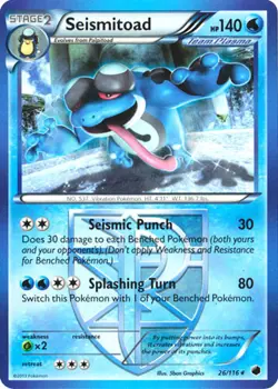 Pokemon - Seismitoad - 26/116 - Rare - Plasma Freeze - NM - Image 1
