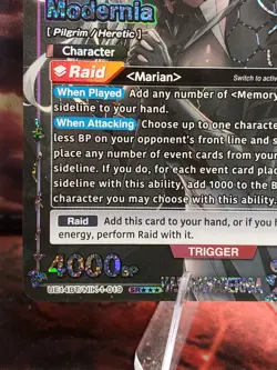 Union Arena TCG Modernia 019 SR*** Signed 3-Star GODDESS OF VICTORY NIKKE - Image 3