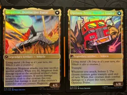 Megatron, Tyrant Foil & Optimus Prime, Hero Foil NM MTG Universes Beyond BRO BOT - Image 2