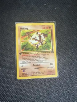 Mankey Common 1st Edition Jungle 55/64 LP+/NM Pokemon TCG - Image 1