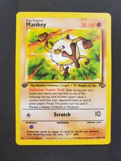 Mankey - 55/64 - 1st Edition Jungle *NM-LP* TCG Pokemon - Image 1