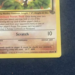 Pokemon TCG WoTC Mankey 55/64 Jungle Vintage Near Mint NM - Image 5